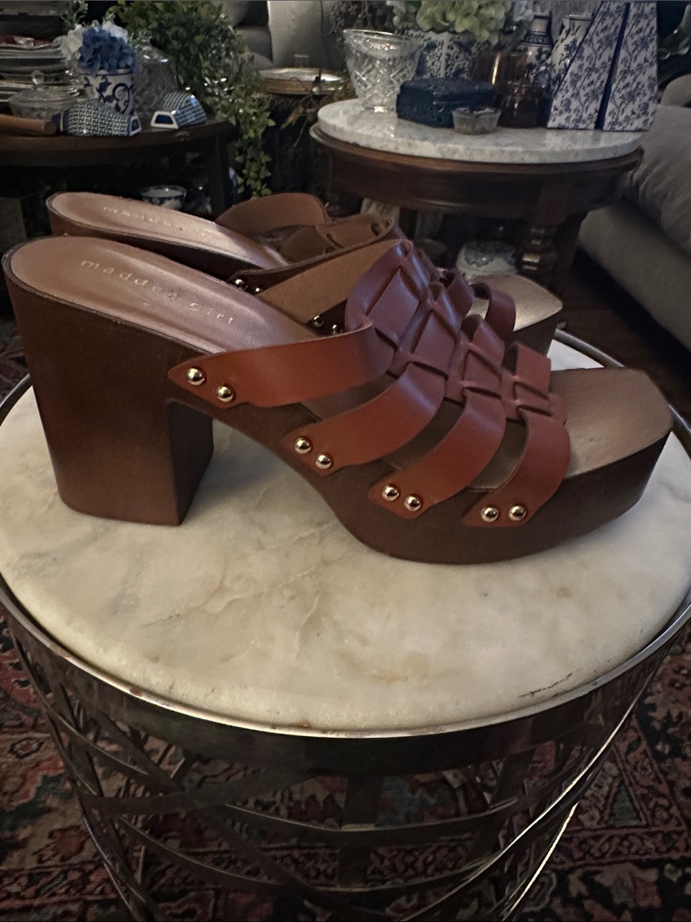 Madden Girl Brown Woven Platform Sandal - Picture 5 of 5